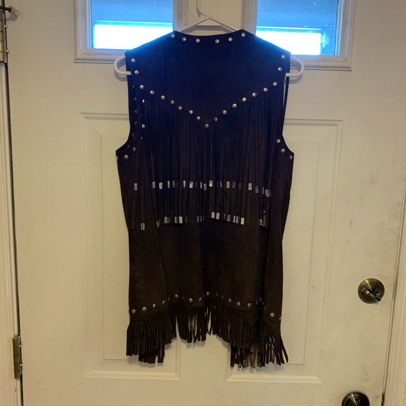 Brown suede western vest - Picture 3 of 3